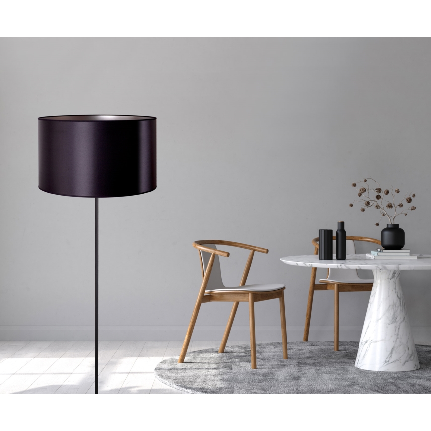 Duolla - Lampada con piedistallo CANNES 1xE27/15W/230V diametro 45 cm nero/argento