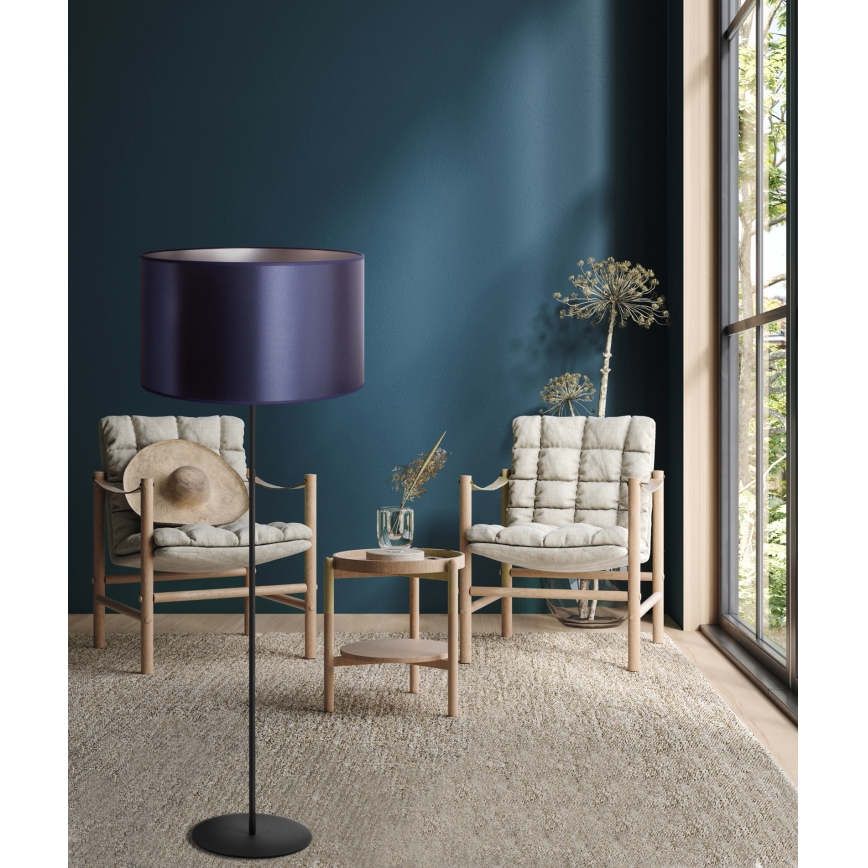 Duolla - Lampada con piedistallo CANNES 1xE27/15W/230V diametro 45 cm viola/argento/nero