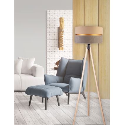 Duolla - Lampada con piedistallo DUO 1xE27/60W/230V diametro 44 cm beige/grigio/beige