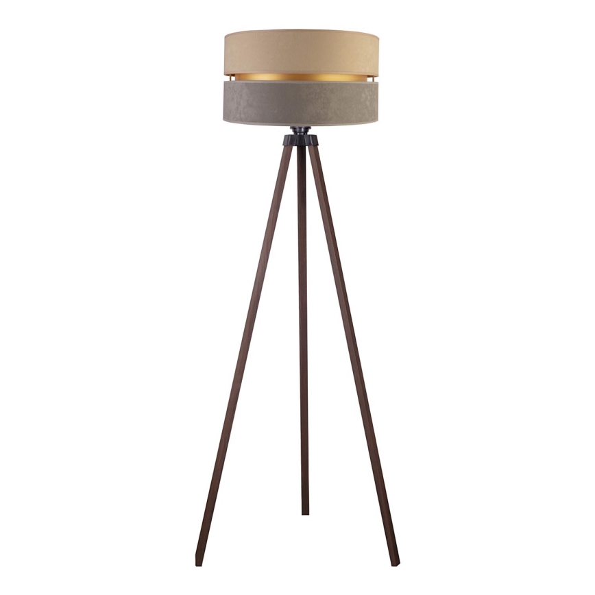 Duolla - Lampada con piedistallo DUO 1xE27/60W/230V diametro 44 cm beige/grigio/marrone