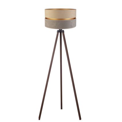 Duolla - Lampada con piedistallo DUO 1xE27/60W/230V diametro 44 cm beige/grigio/marrone