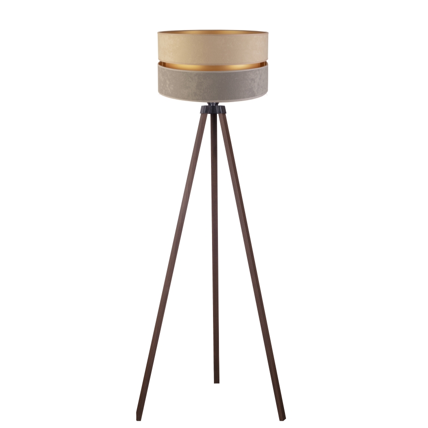 Duolla - Lampada con piedistallo DUO 1xE27/60W/230V diametro 44 cm beige/grigio/marrone