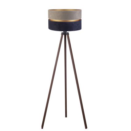 Duolla - Lampada con piedistallo DUO 1xE27/60W/230V diametro 44 cm grigio/blu/marrone