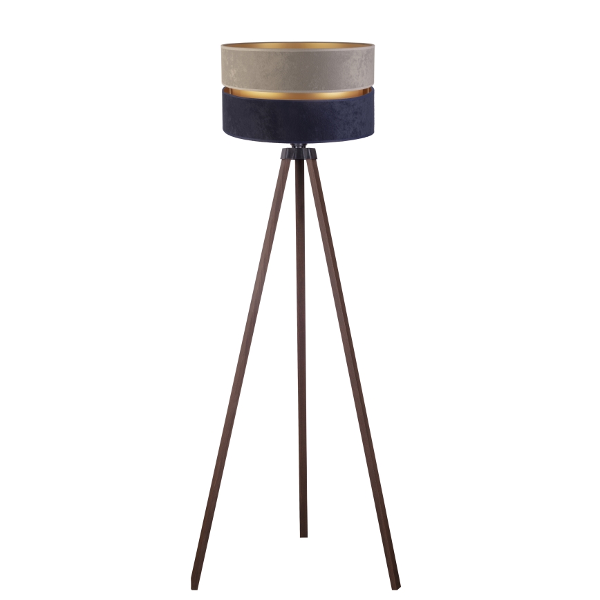 Duolla - Lampada con piedistallo DUO 1xE27/60W/230V diametro 44 cm grigio/blu/marrone