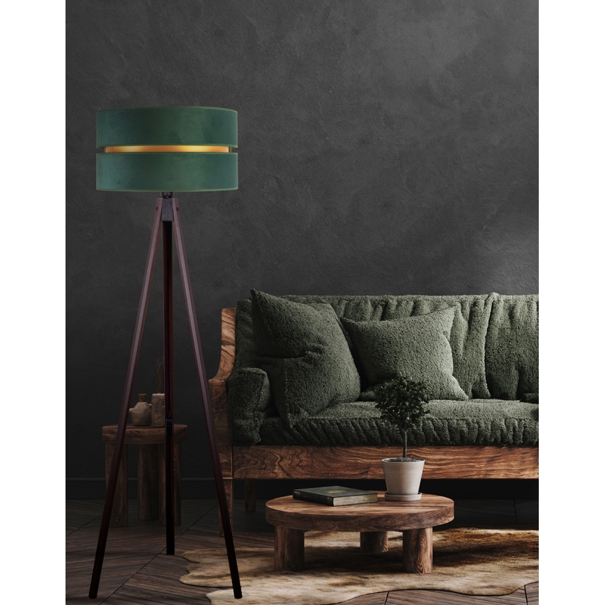 Duolla - Lampada con piedistallo DUO 1xE27/60W/230V diametro 44 cm verde/wenge