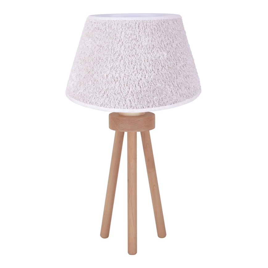 Duolla - Lampada da tavolo BOUCLE 1xE27/15W/230V diametro 28 cm bianco/legno