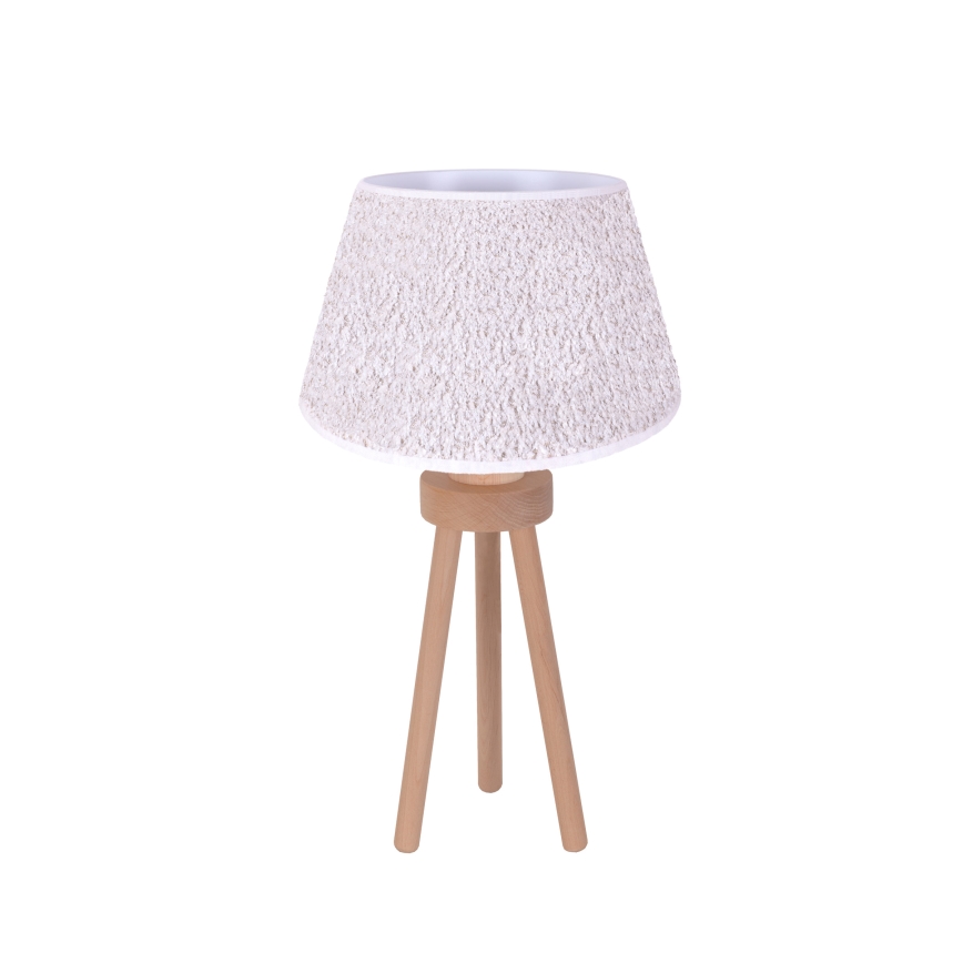 Duolla - Lampada da tavolo BOUCLE 1xE27/15W/230V diametro 28 cm bianco/legno