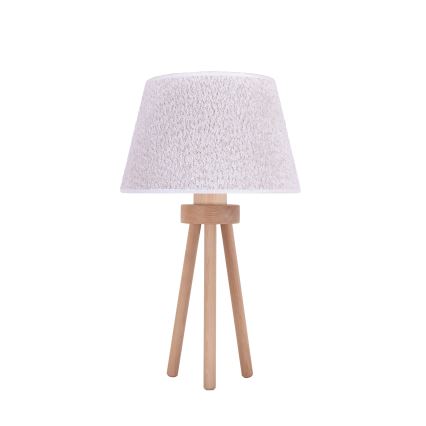 Duolla - Lampada da tavolo BOUCLE 1xE27/15W/230V diametro 28 cm bianco/legno