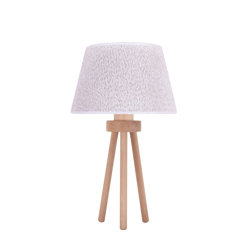 Duolla - Lampada da tavolo BOUCLE 1xE27/15W/230V diametro 28 cm bianco/legno