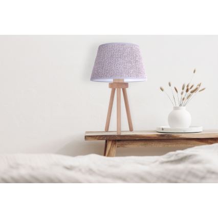 Duolla - Lampada da tavolo BOUCLE 1xE27/15W/230V diametro 28 cm grigio/legno