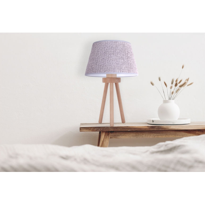 Duolla - Lampada da tavolo BOUCLE 1xE27/15W/230V diametro 28 cm grigio/legno