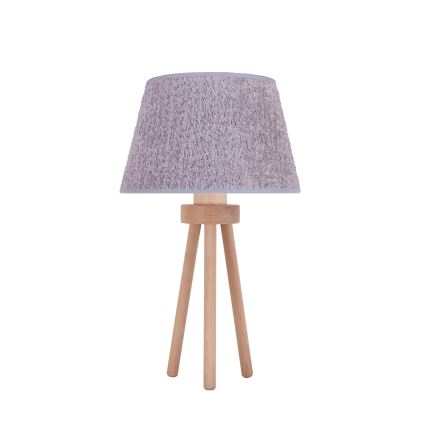 Duolla - Lampada da tavolo BOUCLE 1xE27/15W/230V diametro 28 cm grigio/legno