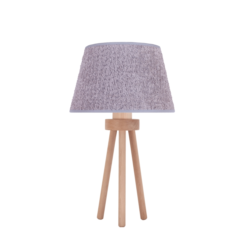 Duolla - Lampada da tavolo BOUCLE 1xE27/15W/230V diametro 28 cm grigio/legno