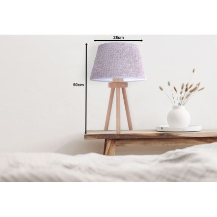 Duolla - Lampada da tavolo BOUCLE 1xE27/15W/230V diametro 28 cm grigio/legno