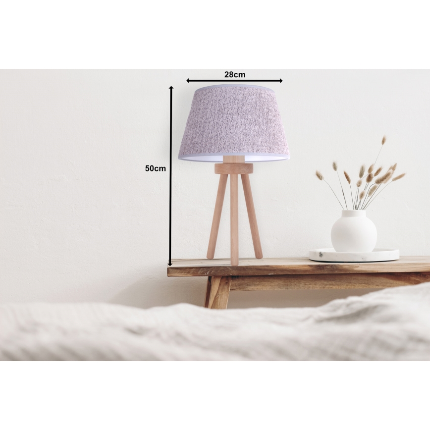 Duolla - Lampada da tavolo BOUCLE 1xE27/15W/230V diametro 28 cm grigio/legno