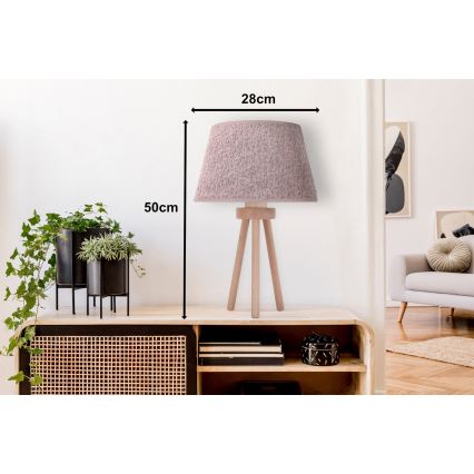 Duolla - Lampada da tavolo BOUCLE 1xE27/15W/230V diametro 28 cm marrone/legno