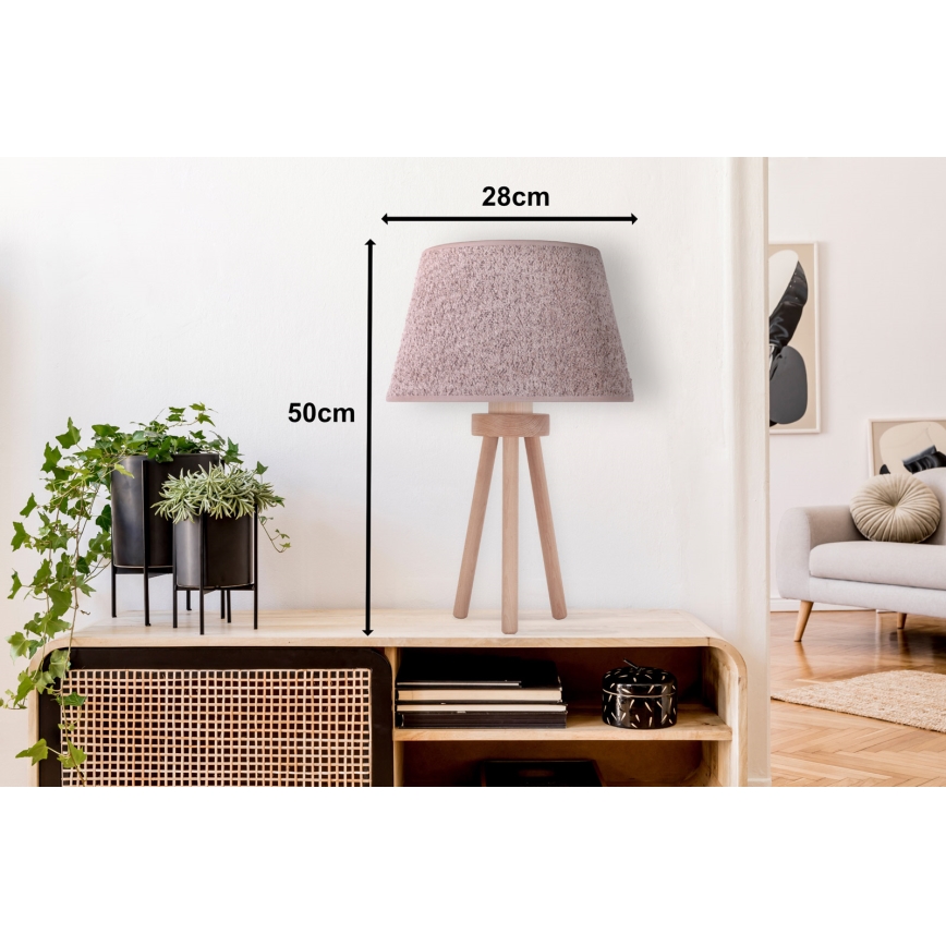 Duolla - Lampada da tavolo BOUCLE 1xE27/15W/230V diametro 28 cm marrone/legno