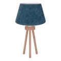 Duolla - Lampada da tavolo BOUCLE 1xE27/15W/230V diametro 28 cm turchese/legno