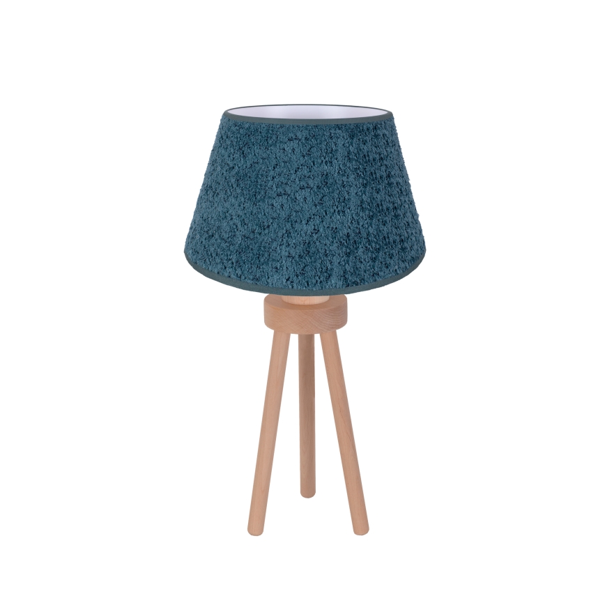 Duolla - Lampada da tavolo BOUCLE 1xE27/15W/230V diametro 28 cm turchese/legno