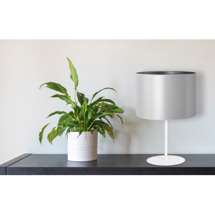 Duolla - Lampada da tavolo CANNES 1xE14/15W/230V diametro 20 cm argento/bianco