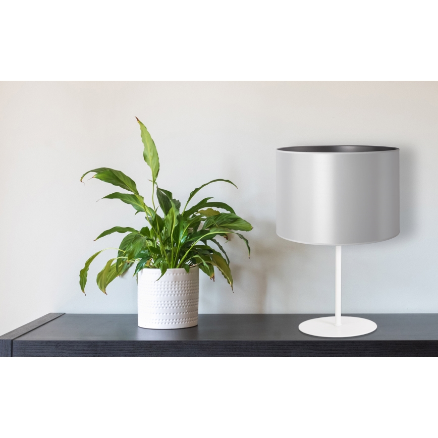 Duolla - Lampada da tavolo CANNES 1xE14/15W/230V diametro 20 cm argento/bianco