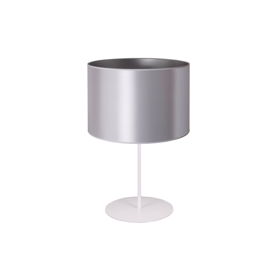 Duolla - Lampada da tavolo CANNES 1xE14/15W/230V diametro 20 cm argento/bianco