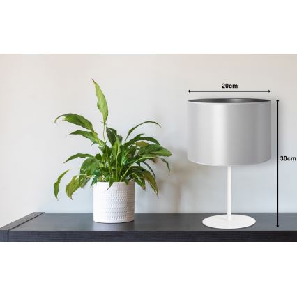 Duolla - Lampada da tavolo CANNES 1xE14/15W/230V diametro 20 cm argento/bianco