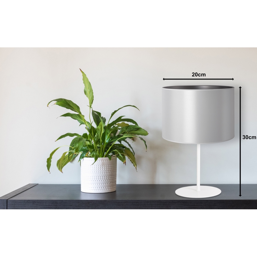 Duolla - Lampada da tavolo CANNES 1xE14/15W/230V diametro 20 cm argento/bianco