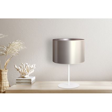 Duolla - Lampada da tavolo CANNES 1xE14/15W/230V diametro 20 cm argento/bianco