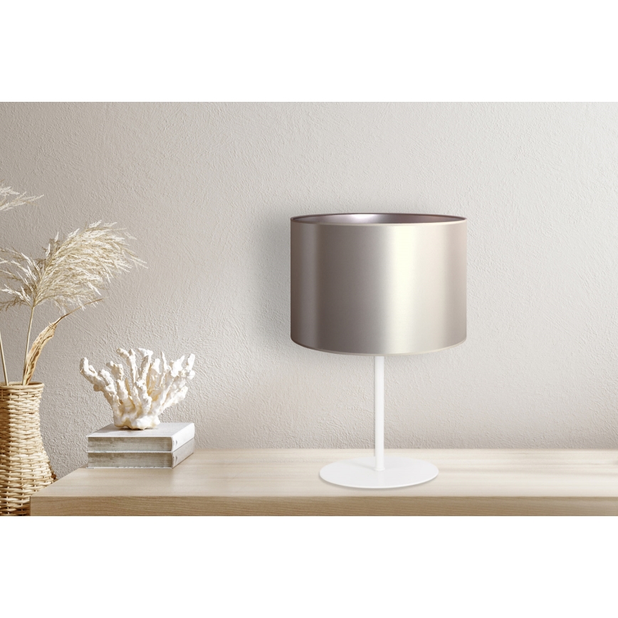 Duolla - Lampada da tavolo CANNES 1xE14/15W/230V diametro 20 cm argento/bianco