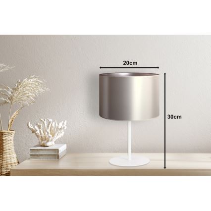 Duolla - Lampada da tavolo CANNES 1xE14/15W/230V diametro 20 cm argento/bianco