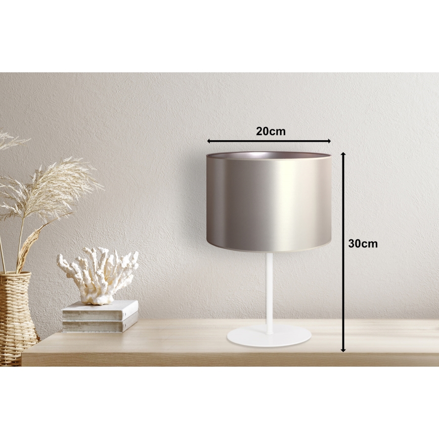 Duolla - Lampada da tavolo CANNES 1xE14/15W/230V diametro 20 cm argento/bianco