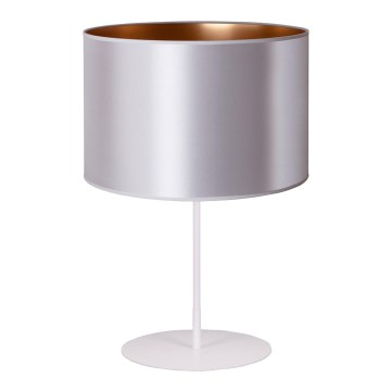 Duolla - Lampada da tavolo CANNES 1xE14/15W/230V diametro 20 cm argento/rame/bianco