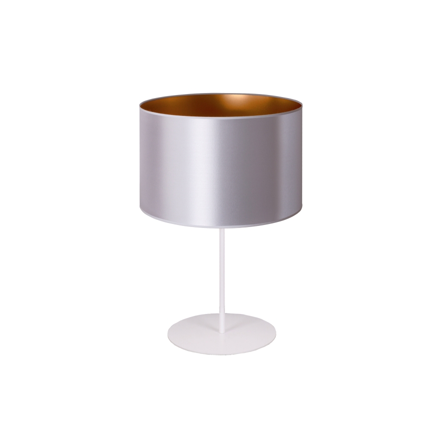 Duolla - Lampada da tavolo CANNES 1xE14/15W/230V diametro 20 cm argento/rame/bianco