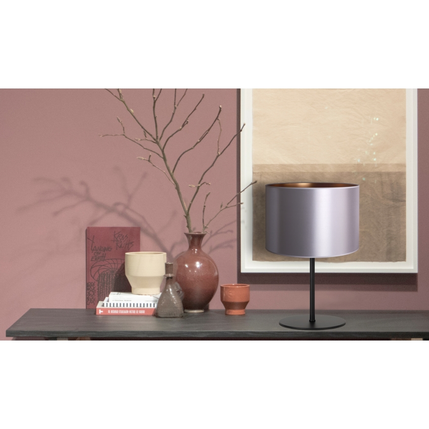 Duolla - Lampada da tavolo CANNES 1xE14/15W/230V diametro 20 cm argento/rame/nero