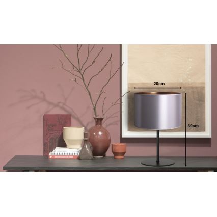 Duolla - Lampada da tavolo CANNES 1xE14/15W/230V diametro 20 cm argento/rame/nero