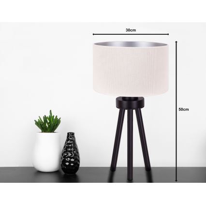 Duolla - Lampada da tavolo LYON 1xE27/15W/230V diametro 30 cm color crema