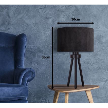 Duolla - Lampada da tavolo LYON 1xE27/15W/230V diametro 30 cm nero