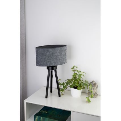 Duolla - Lampada da tavolo OVAL 1xE27/15W/230V diametro 30 cm grigio