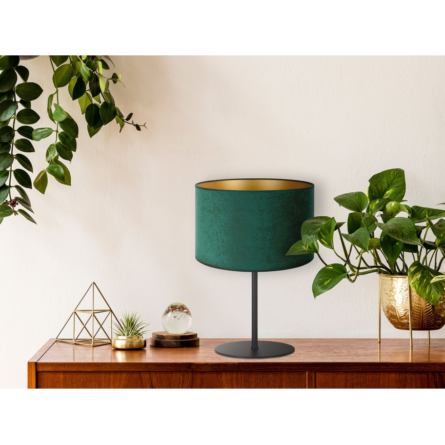 Duolla - Lampada da tavolo ROLLER 1xE14/15W/230V diametro 20 cm verde scuro/oro