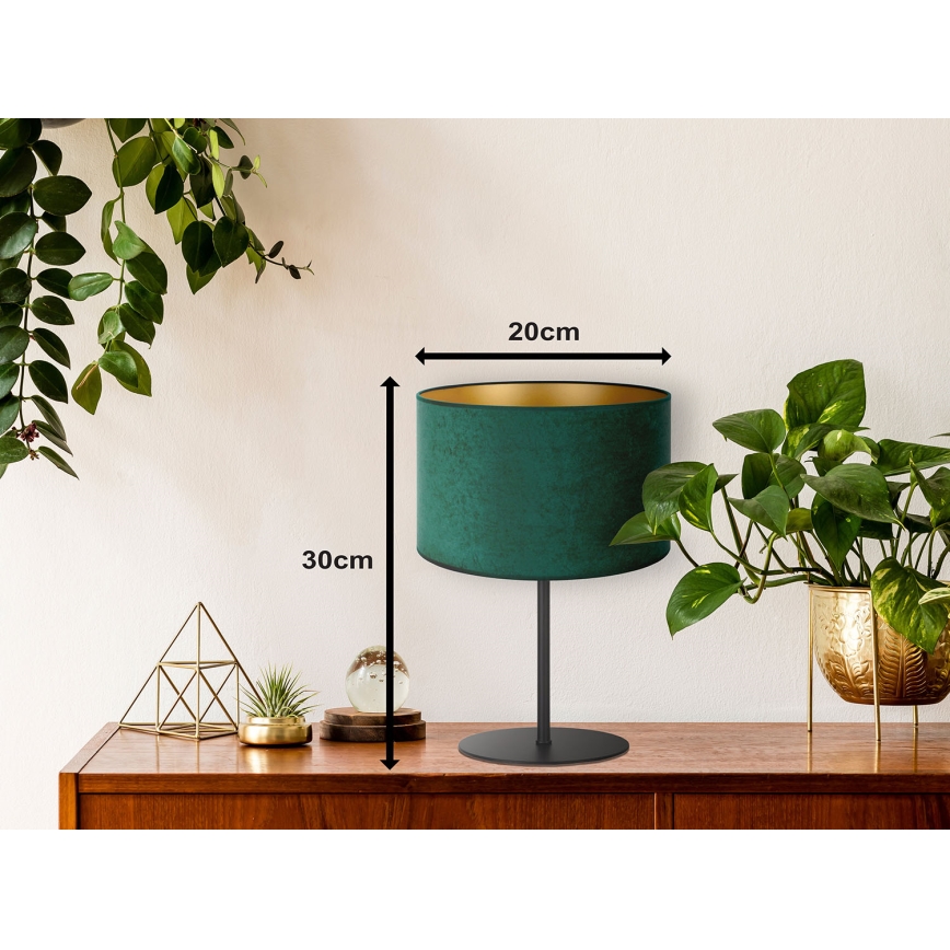Duolla - Lampada da tavolo ROLLER 1xE14/15W/230V diametro 20 cm verde scuro/oro