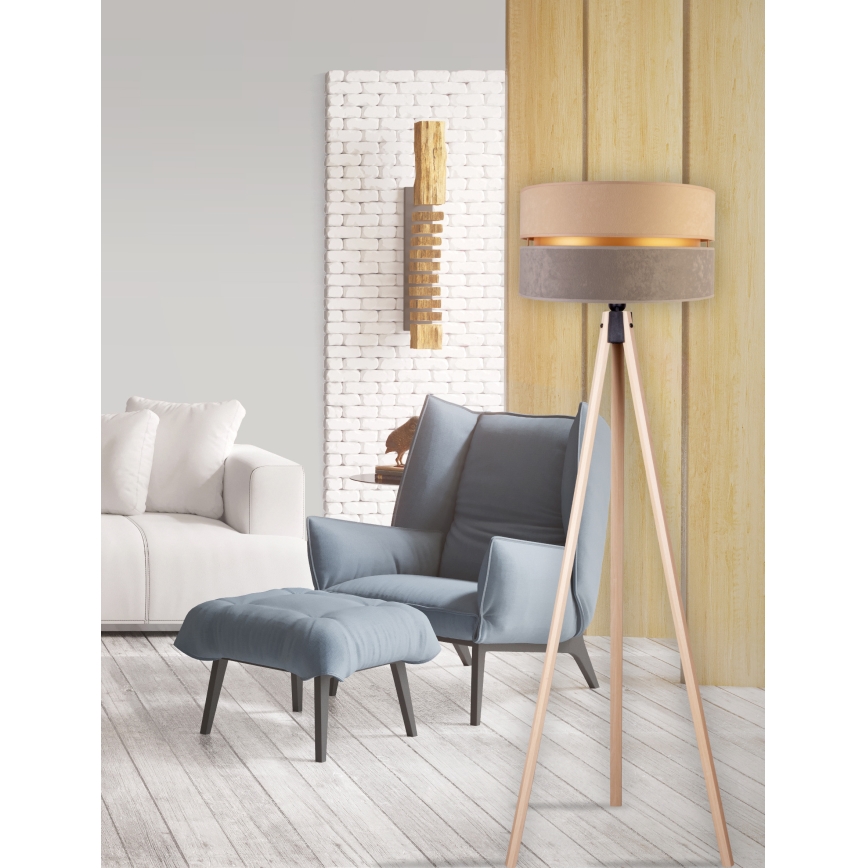 Duolla - Lampadaire DUO 1xE27/60W/230V d. 44 cm beige/gris/beige