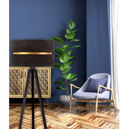 Duolla - Lampadaire DUO 1xE27/60W/230V d. 44 cm noir/wenge