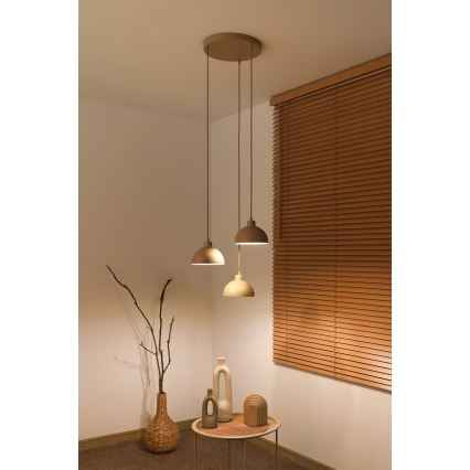 Duolla - Lampadario a cavo IRONLINE 3xE27/15W/230V beige