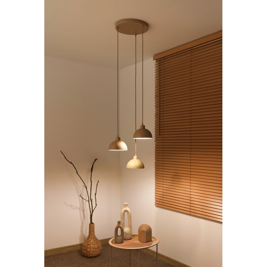 Duolla - Lampadario a cavo IRONLINE 3xE27/15W/230V beige