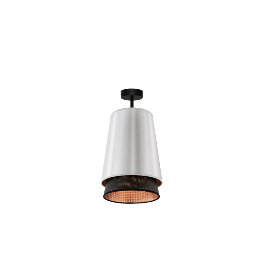 Duolla - Lampadario a plafone BELL SHINY 1xE27/15W/230V diametro 25 cm argento/nero