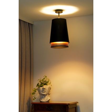 Duolla - Lampadario a plafone BELL SHINY 1xE27/15W/230V diametro 25 cm nero/rame