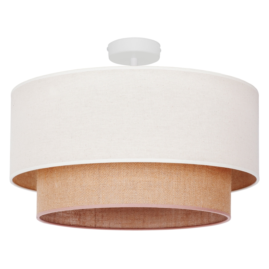 Duolla - Lampadario a plafone BOHO 1xE27/15W/230V diametro 45 cm color crema/marrone