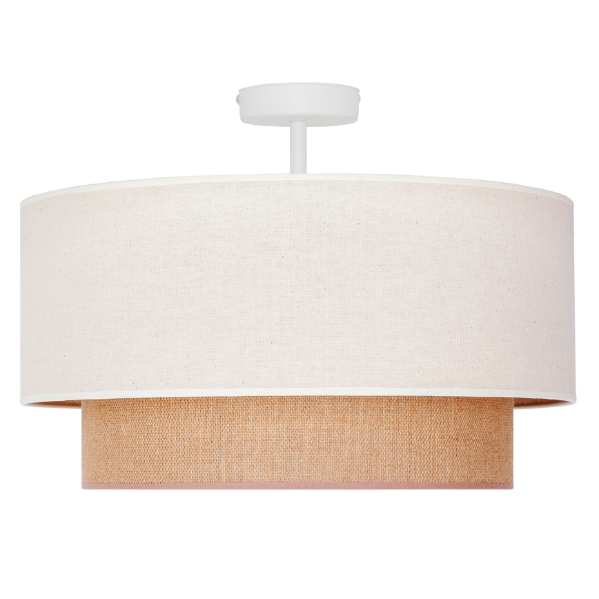Duolla - Lampadario a plafone BOHO 1xE27/15W/230V diametro 45 cm color crema/marrone