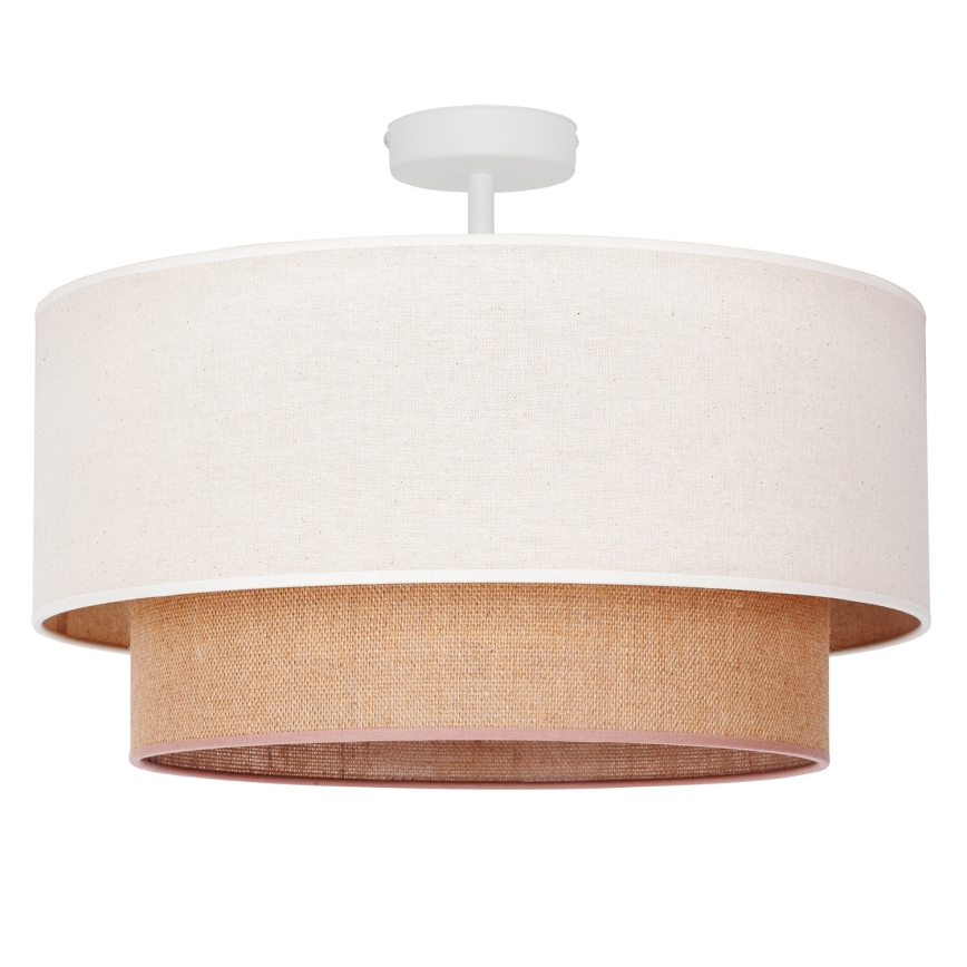 Duolla - Lampadario a plafone BOHO 1xE27/15W/230V diametro 45 cm color crema/marrone